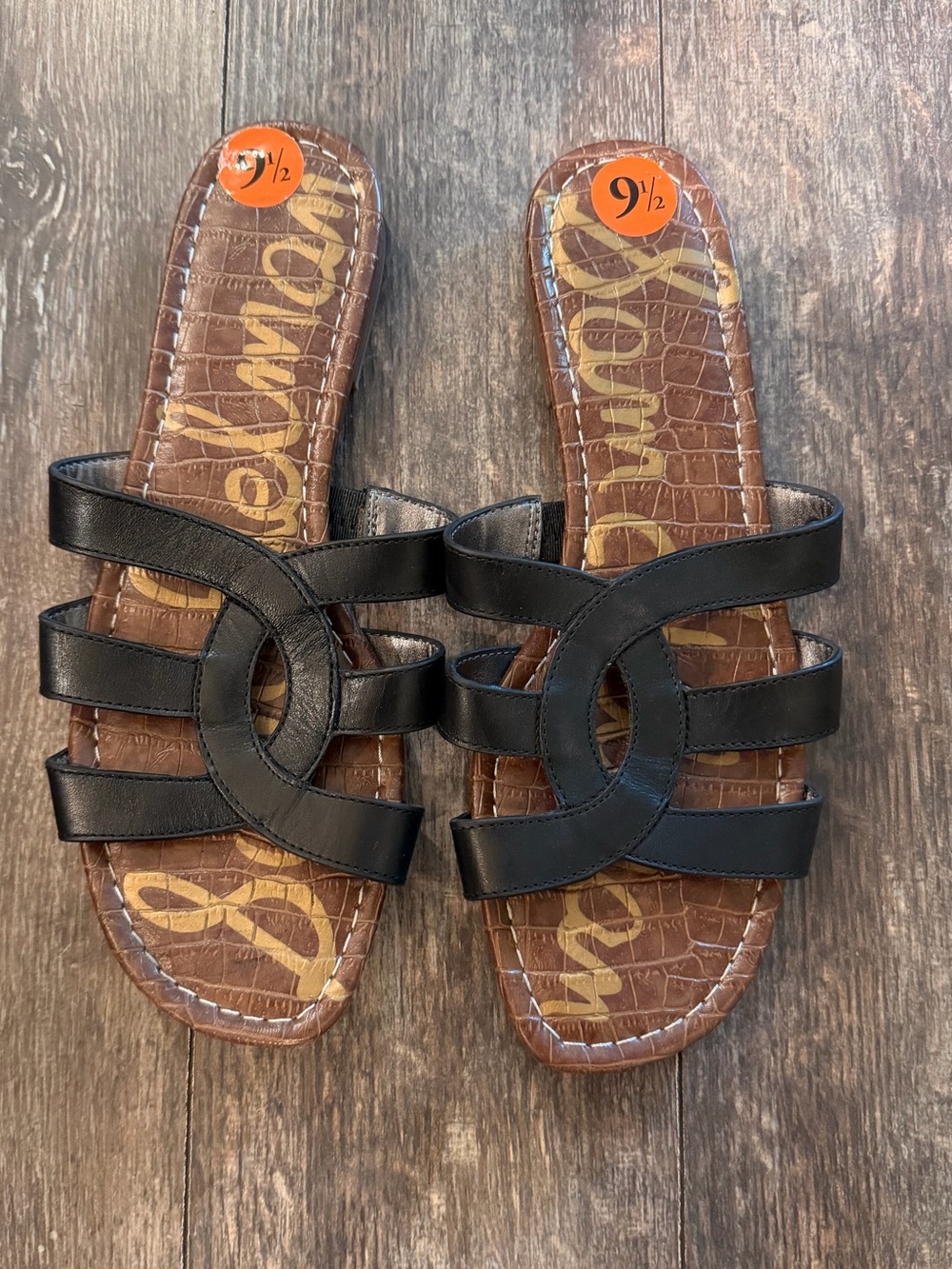 Sam Edelman Black Triple-Strap Slide Sandals